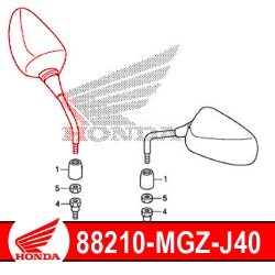 88210-MGZ-J40 : Original Honda Right Mirror CB500X CB500F CBR500R