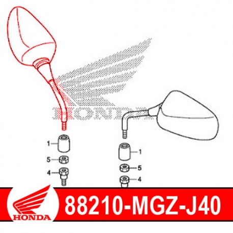 88210-MGZ-J40 : Espejo retrovisor derecho de origen Honda CB500X CB500F CBR500R