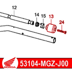 53104-MGZ-J00 + 90191-KYJ-900 : Estremità del manubrio originale Honda CB500X CB500F CBR500R