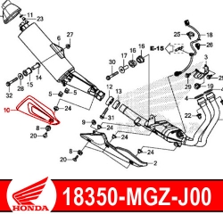 18350-MGZ-J00 : Auspuffschutzdeckel Original CB500X CB500F CBR500R