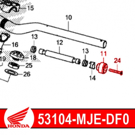 53104-MJE-DF0 + 90191-MJE-D40 : Terminale del manubrio originale Honda CB500X CB500F CBR500R