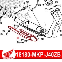 18180-MKP-J40ZB : Originalschutzabdeckung für den Kollektor CB500X CB500F CBR500R