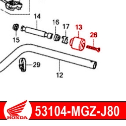 53104-MGZ-J80 + 90191-MGZ-J00 : Originaler Honda Lenkerendenschutz CB500X CB500F CBR500R