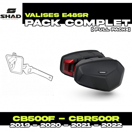 PACK-H0CB51SR-X0SE48SR : Pack Maletas Laterales Shad E48SR CB500X CB500F CBR500R