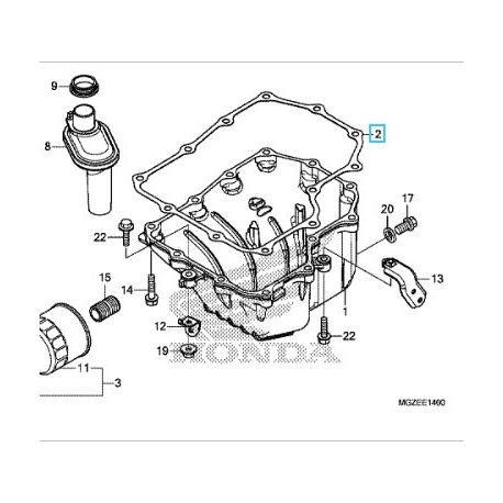 11396-MGZ-J01 : Giunto di Copertura Inferiore CB500X CB500F CBR500R